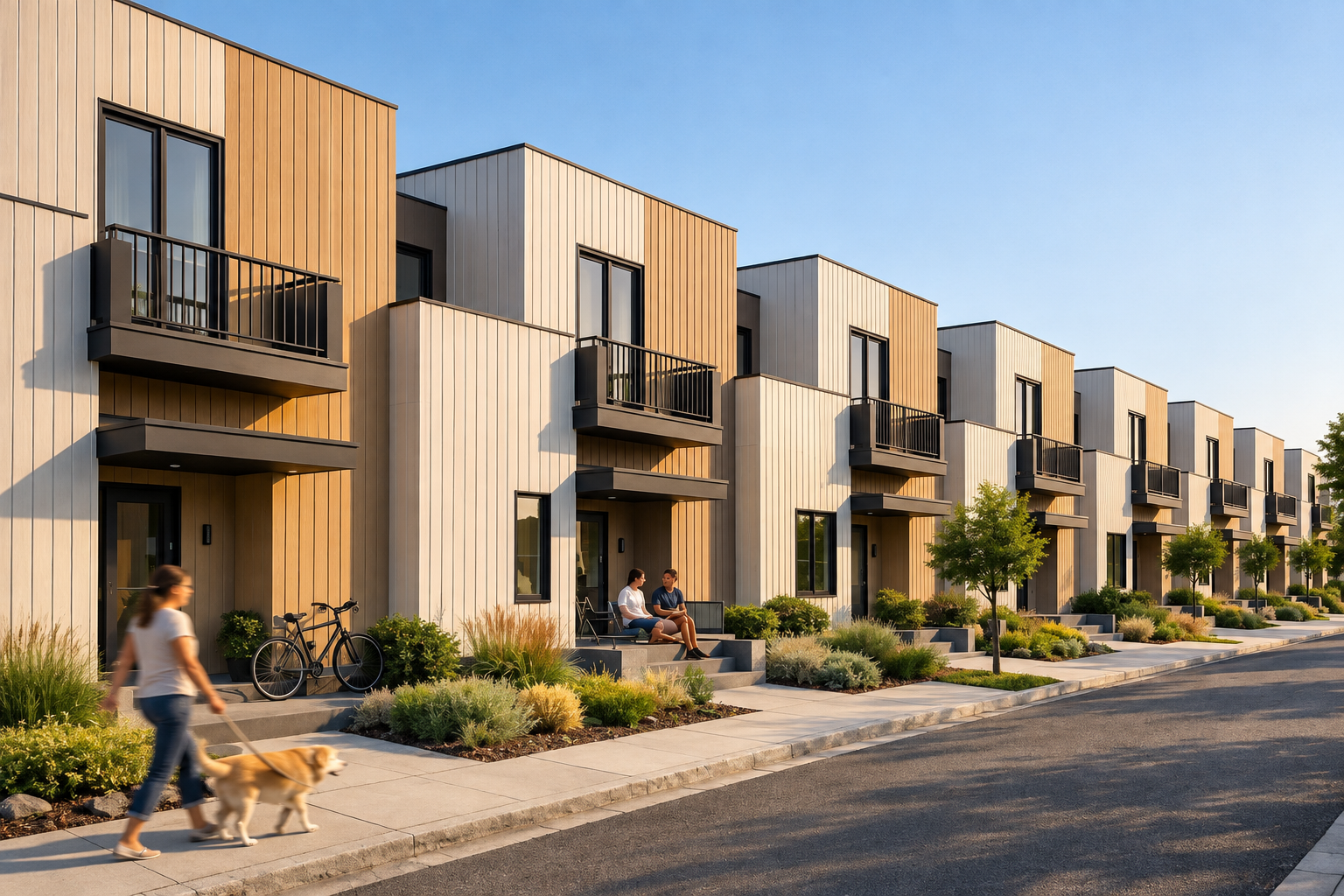Residential development with COLOR walls